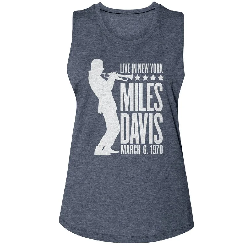MILES DAVIS Tank Top for Ladies, Silhouette striped tank top