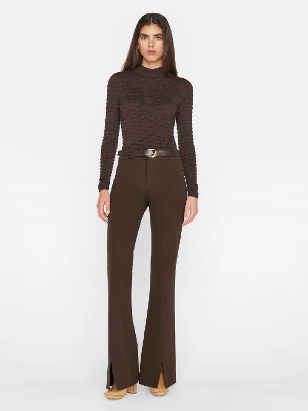 Le High Flare Split Trouser -- Espresso Trousers Velvet Soft