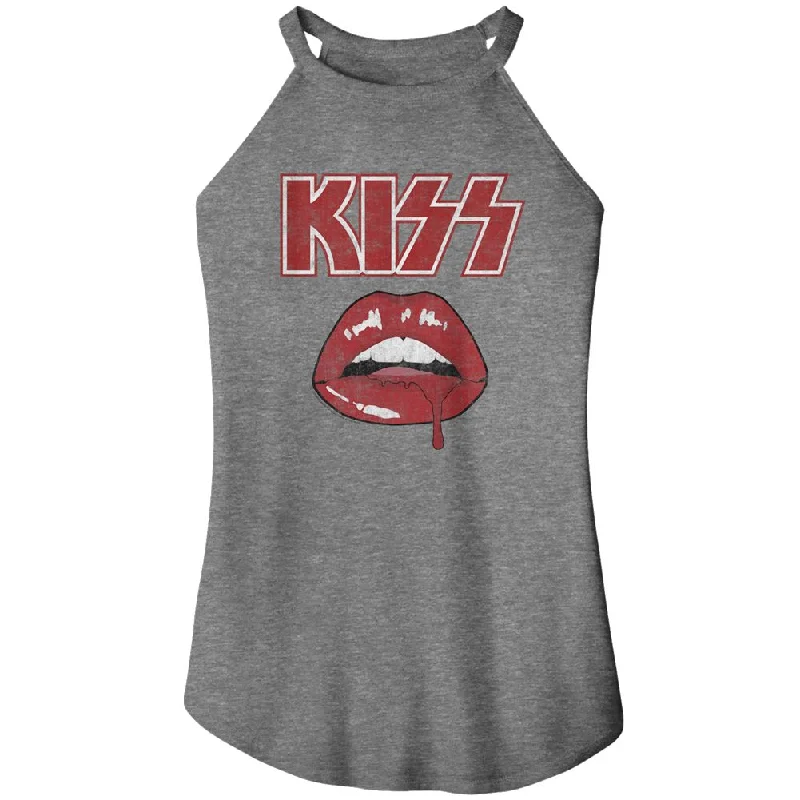 KISS ROCKER TANK, Kiss Drip floral tank top