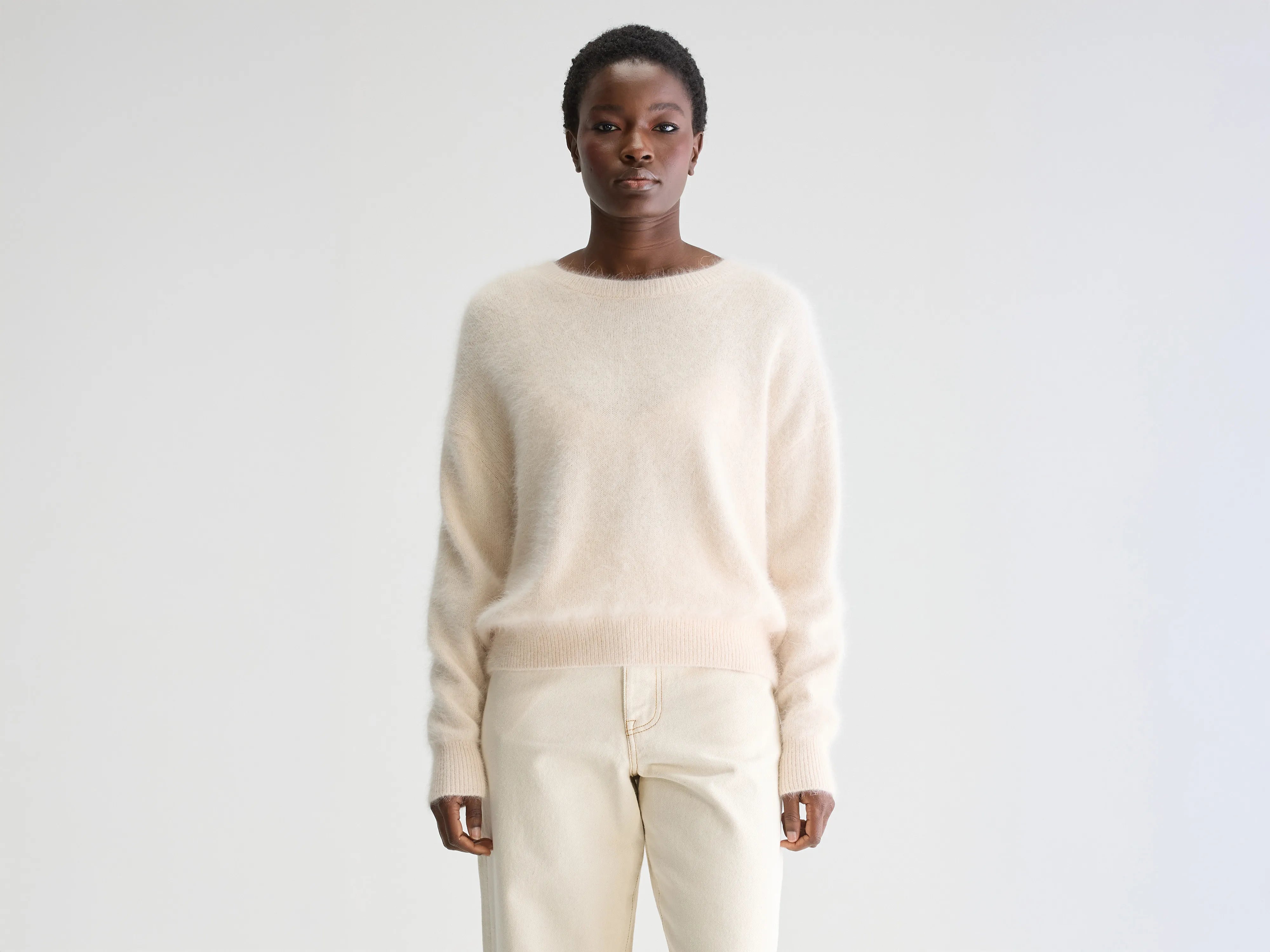 Datus angora-blend sweater (252 / W / PARCHEMIN) Faux Fur Fabric Real Fur Fabric Shearling Fabric