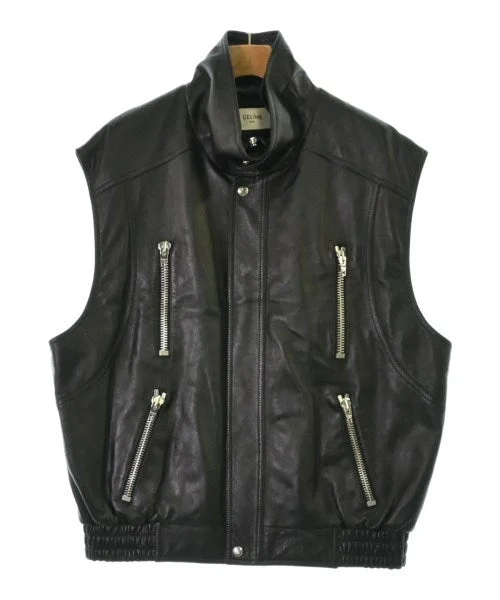 CELINE Motercycle Jackets Notch Collar Jacket Peter Pan Collar Jacket Cowl Neck Jacket