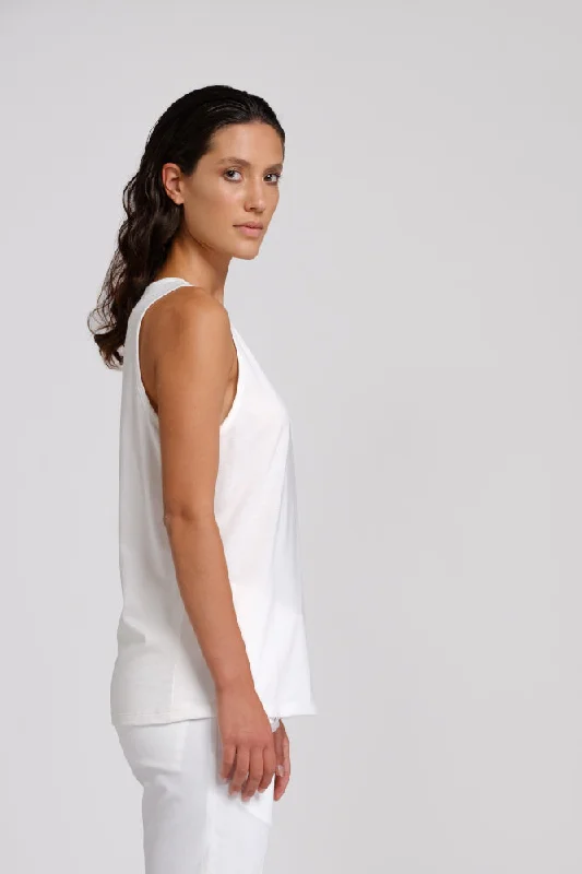 Tank top in natural organic cotton silver tank top