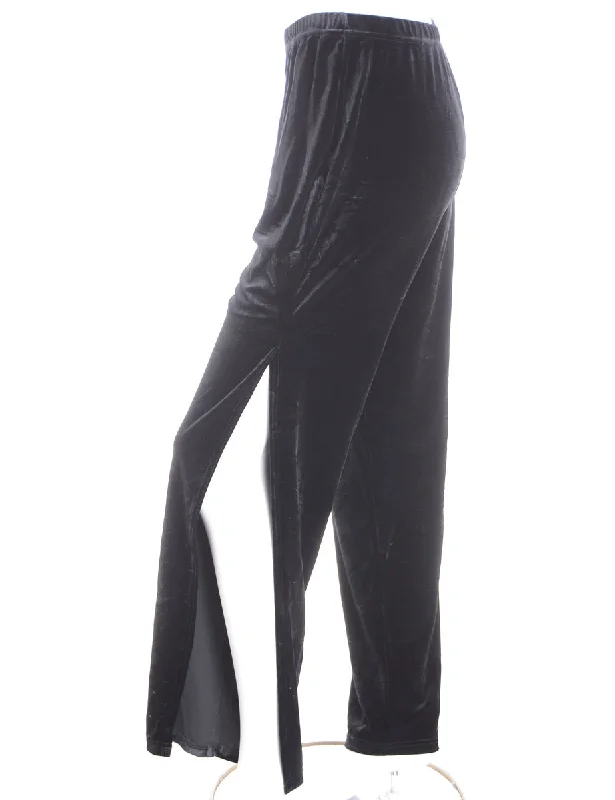 Label Split Side Velvet Trousers Trousers Lace Delicate