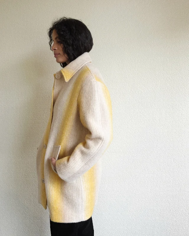 Cillian Coat, Stripes Buttoned Zippered Snapped