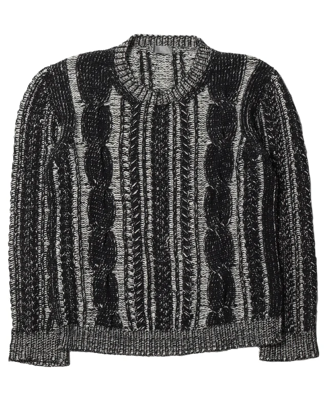 Two Tone Knit Sweater Terry Blend Velvet Blend Canvas Blend