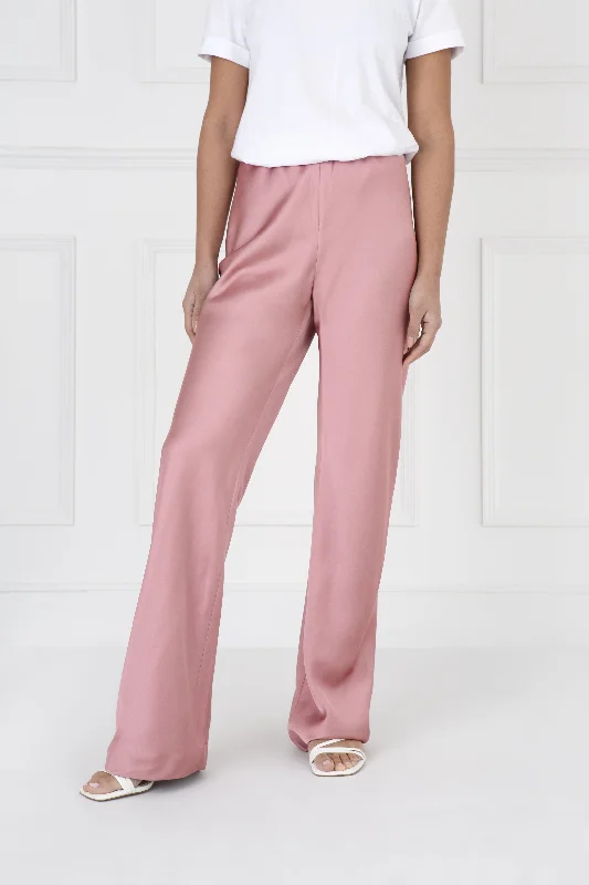 "The Sandra" - Satin Trousers (Dusty Pink) Trousers Hiking Durable