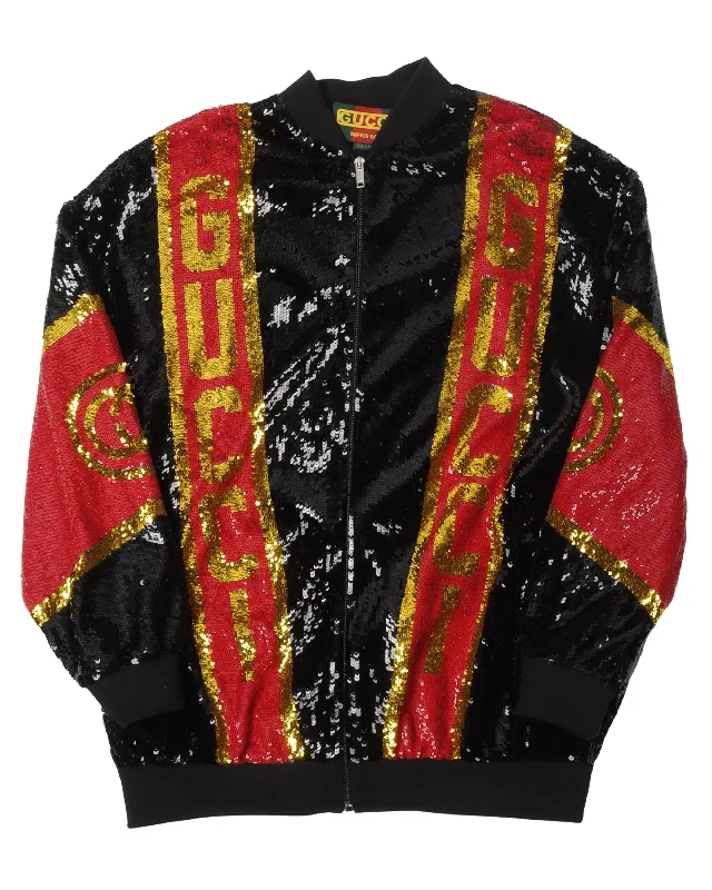 Dapper Dan Sequin Jacket Insulated Jacket Fitted Jacket Loose Jacket