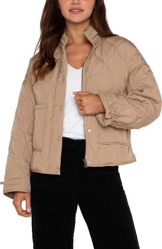 Liverpool Quilted Jacket w/ Zip Out Hood (Camel) Fitted Jacket Loose Jacket Oversized Jacket Liverpool Quilted Jacket w/ Zip Out Hood (Camel) Fitted Jacket Loose Jacket Oversized Jacket