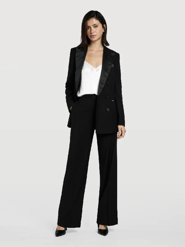 Loose Fit Black Tuxedo Trousers Trousers Timeless Classic