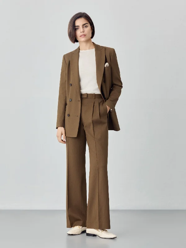 Loose Fit Trousers In Viscose Blend With Pleats Trousers Pleated Formal