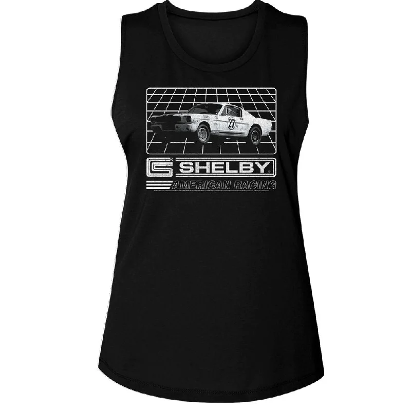 CARROLL SHELBY Tank Top, Grid lavender tank top