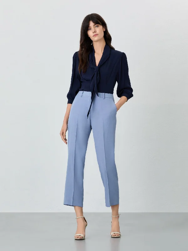 Regular Fit Suit Trousers In Tencel Linen Blend Trousers Tapered Slim Fit