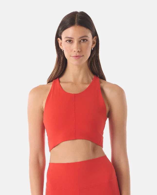 Elle Cropped Tank Poppy crossback tank top