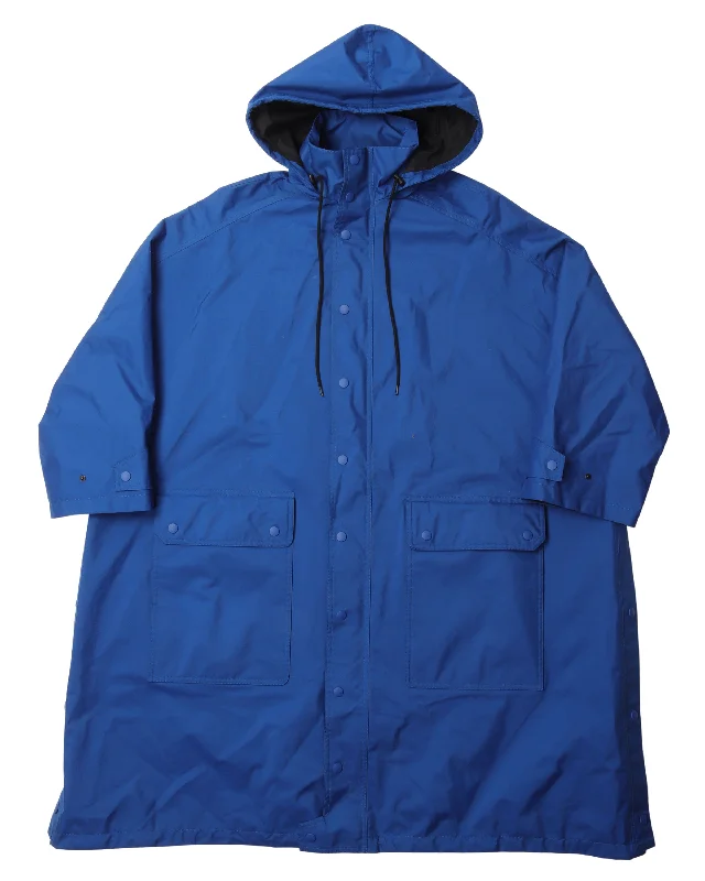 Blue Jacket with Logo Cotton Fabric Linen Fabric Terry Fabric