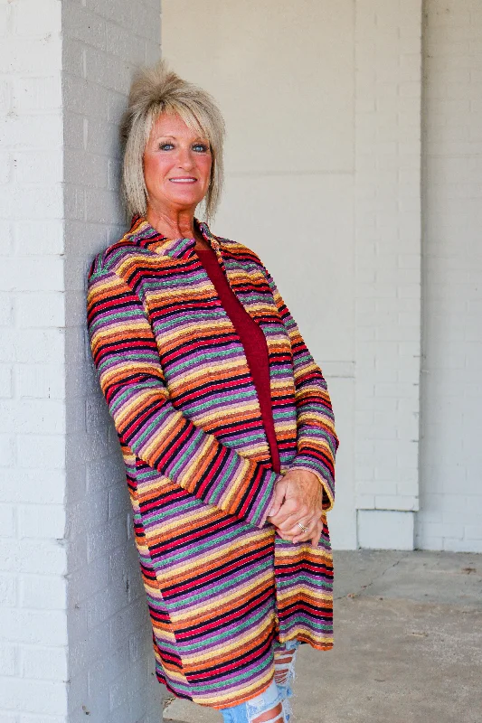 Pure Urbanology Rainbow Knitted Cardigan Sweater Plaid Cardigan Polka Dot Checkered