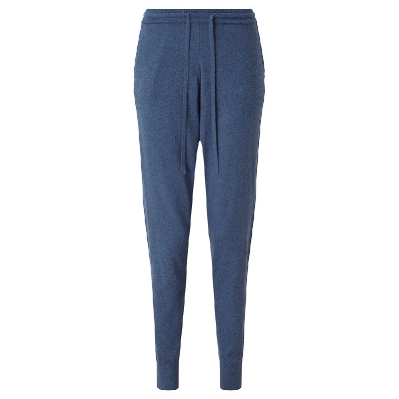 Fowey Knitted Leisure Trouser - French Navy Trousers Capri Summer