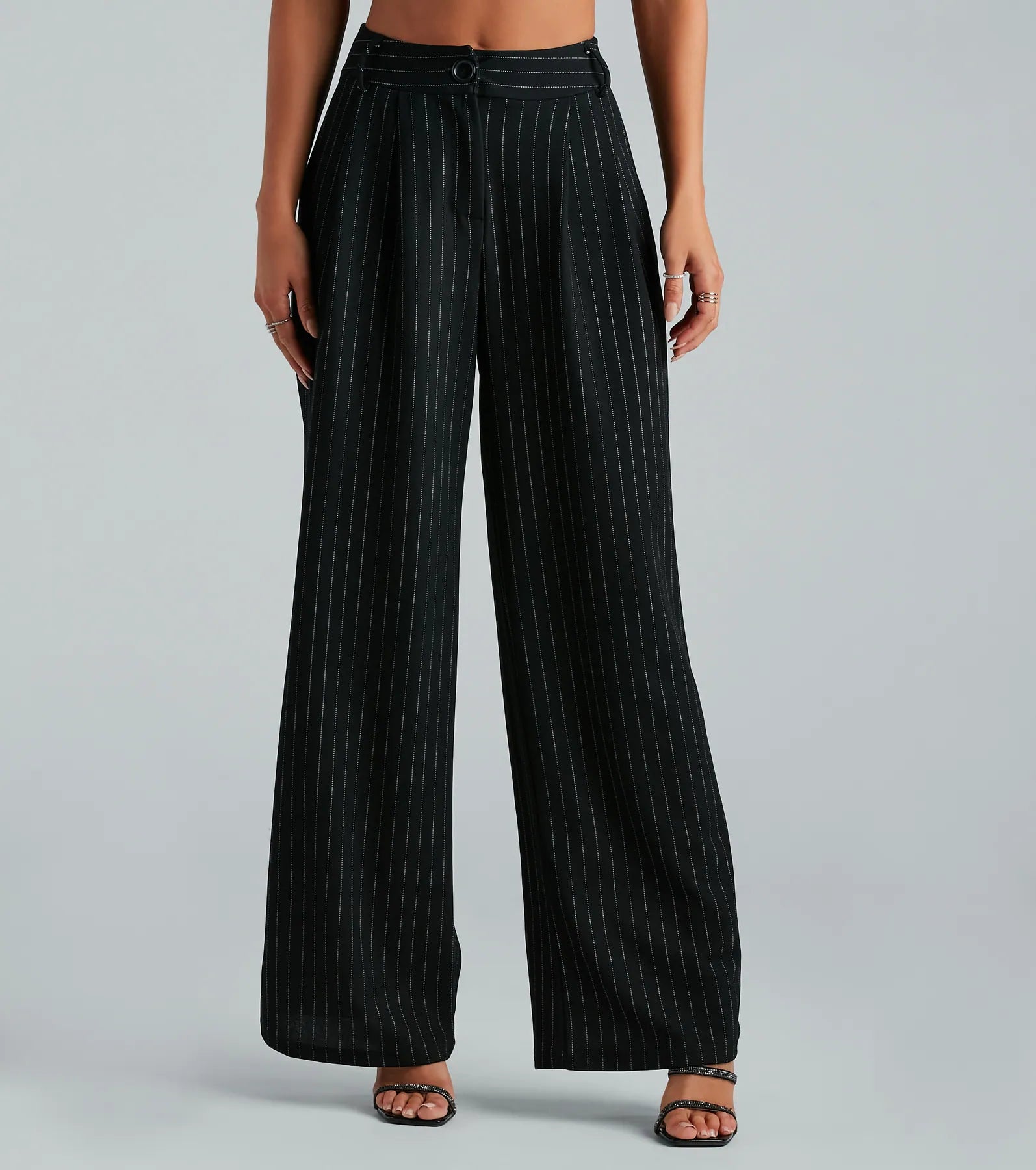 Work It High Rise Pinestripe Trouser Pants Trousers stylish modern