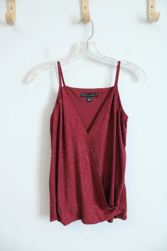 Sheri Bodell Red Bedazzled Wrap Tank | XS lavender tank top
