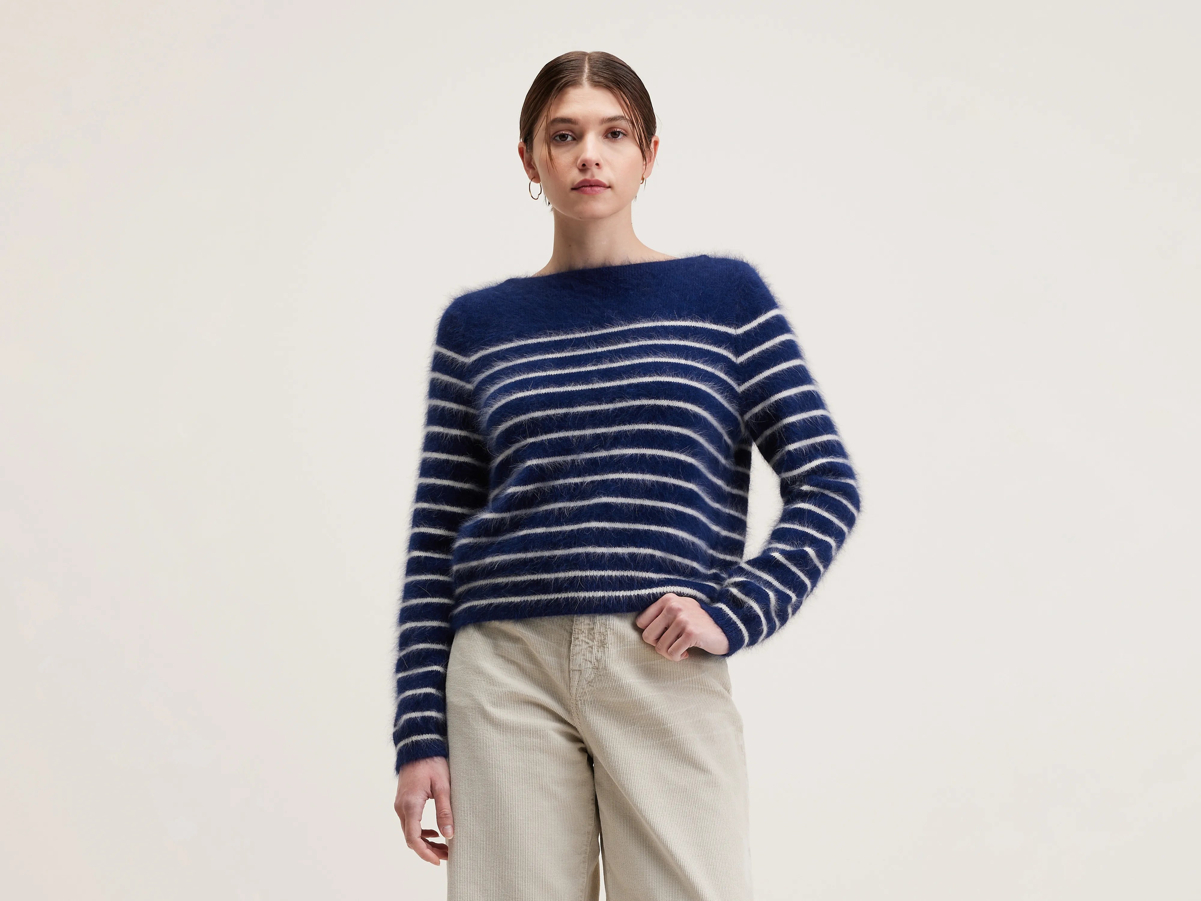 Dato angora-blend sweater (242 / W / STRIPE B) Cable Knit Ribbed Knit Lace Knit