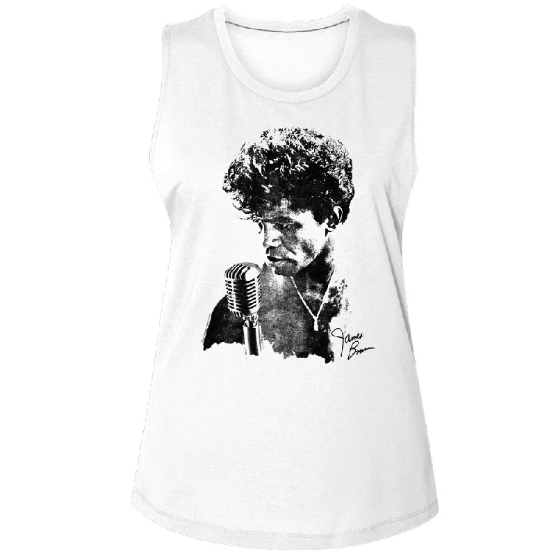 JAMES BROWN Tank Top, Jb Microphone crossback tank top