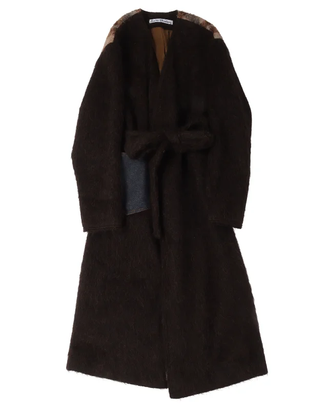 Alpaca Blend Coat Boat Shawl Notched