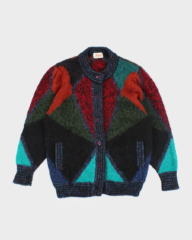 Vintage 80s Chunky Knit Cardigan - L Oversized Loose Flowy