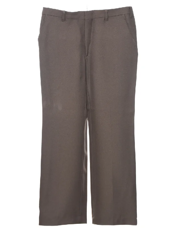 Brown Classic Trousers - W34 L29 Trousers Versatile Stylish