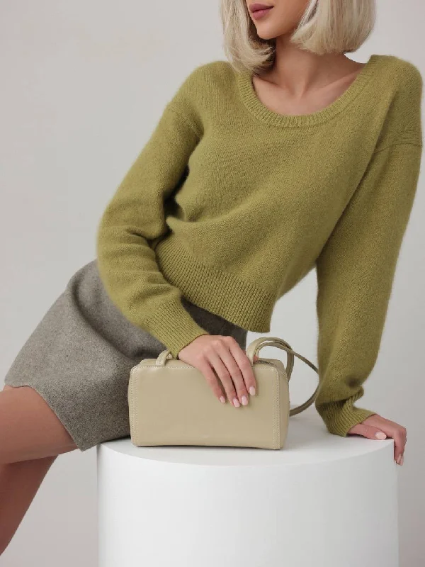 Olive Green Wool Sweater Layered Multi-layer Single Layer