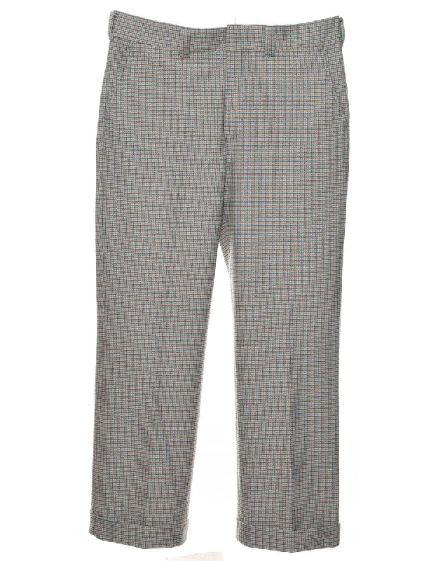 Light Blue & Light Brown 1970s Suit Trousers - W34 L31 Trousers versatile all-occasion Light Blue & Light Brown 1970s Suit Trousers - W34 L31 Trousers versatile all-occasion