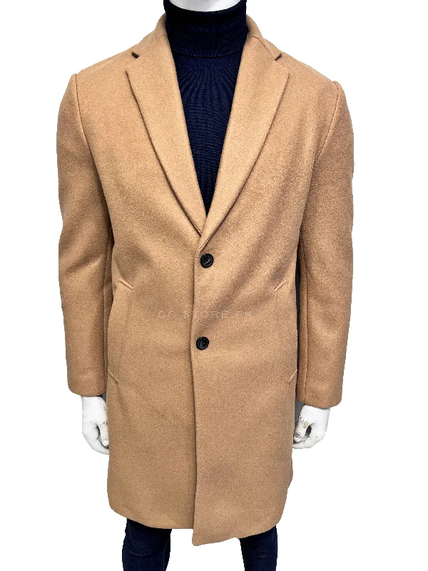 ZR Stretch Camel Long Coat Chenille Brocade Lace
