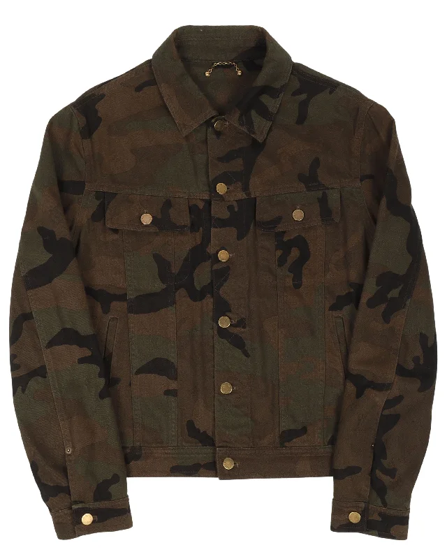 Supreme Camouflage Canvas Jacket Tailored Jacket Straight Jacket A-Line Jacket