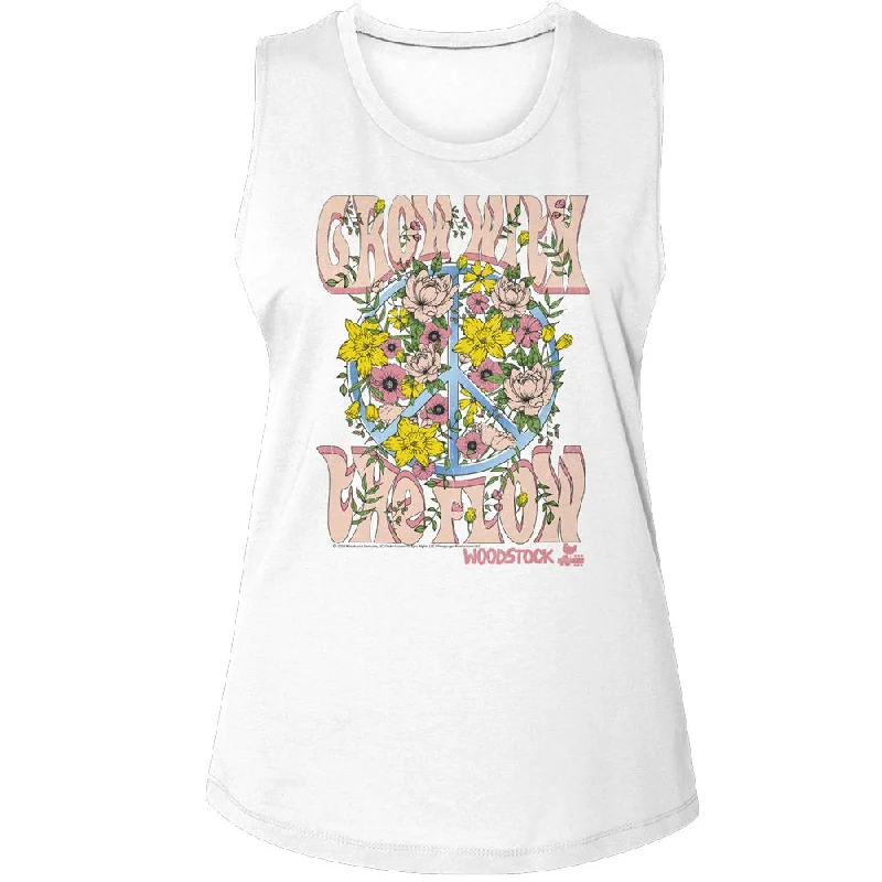 WOODSTOCK Tank Top for Ladies, Grow With The Flow v-neck tank top
