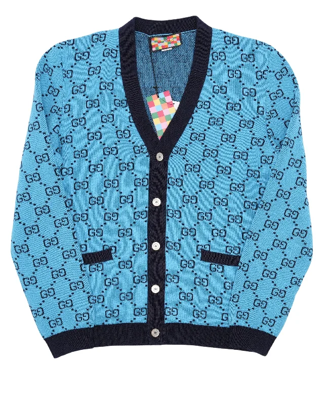 Monogram Cardigan Zippered Buttoned Snapped