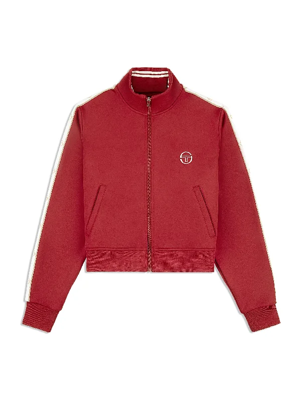 Ardea Cropped Track Jacket- Sundried Tomato Hoodie Zip-Up Jacket Button-Up Jacket