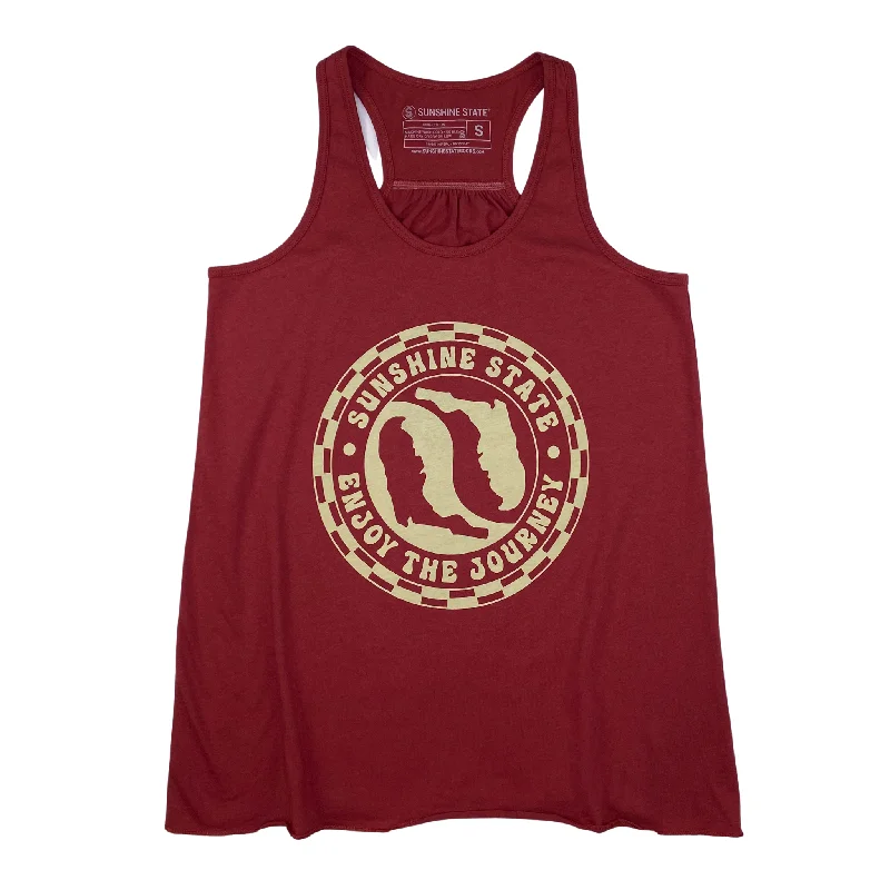 YIN YANG FLORIDA FLOWY TANK - GARNET relaxed fit tank