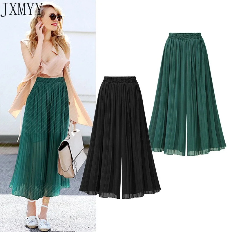 Ladies Solid Color Pleated Loose Chiffon Wide-Leg Pants, Girl Boutique Gorgeous and Comfortable Mid-Waist Casual Trousers Trousers Palazzo Wide Leg Ladies Solid Color Pleated Loose Chiffon Wide-Leg Pants, Girl Boutique Gorgeous and Comfortable Mid-Waist Casual Trousers Trousers Palazzo Wide Leg