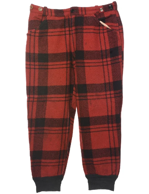 Checked Pattern Trousers - W36 L28 Trousers Lace Delicate