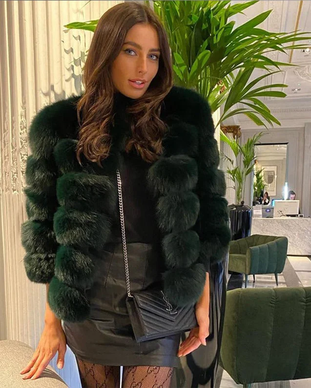 Emerald Fur Coat Fitted Loose Oversized