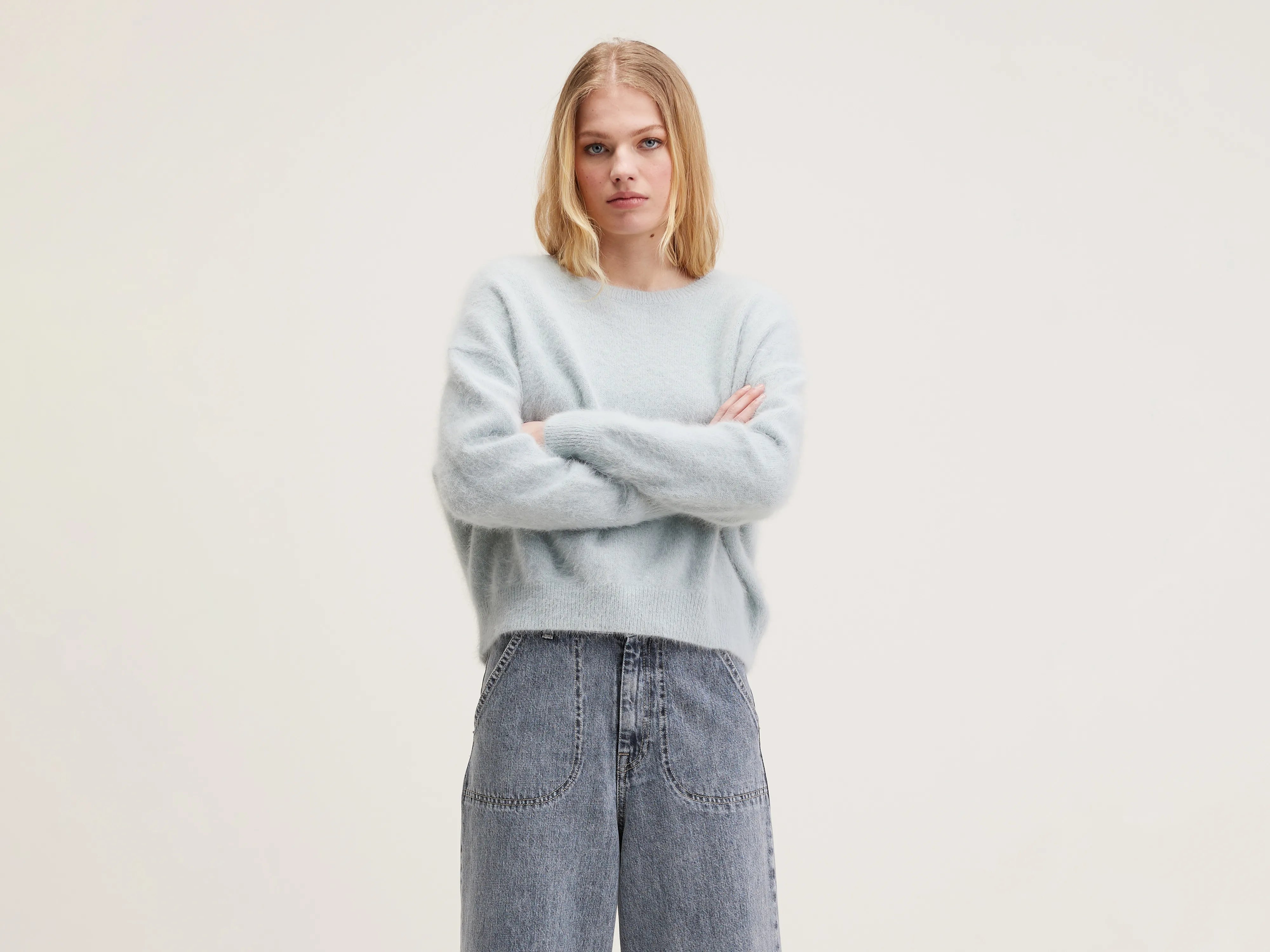 Datus angora-blend sweater (242 / W / GIVRE) Satin Blend Silk Blend Wool Blend