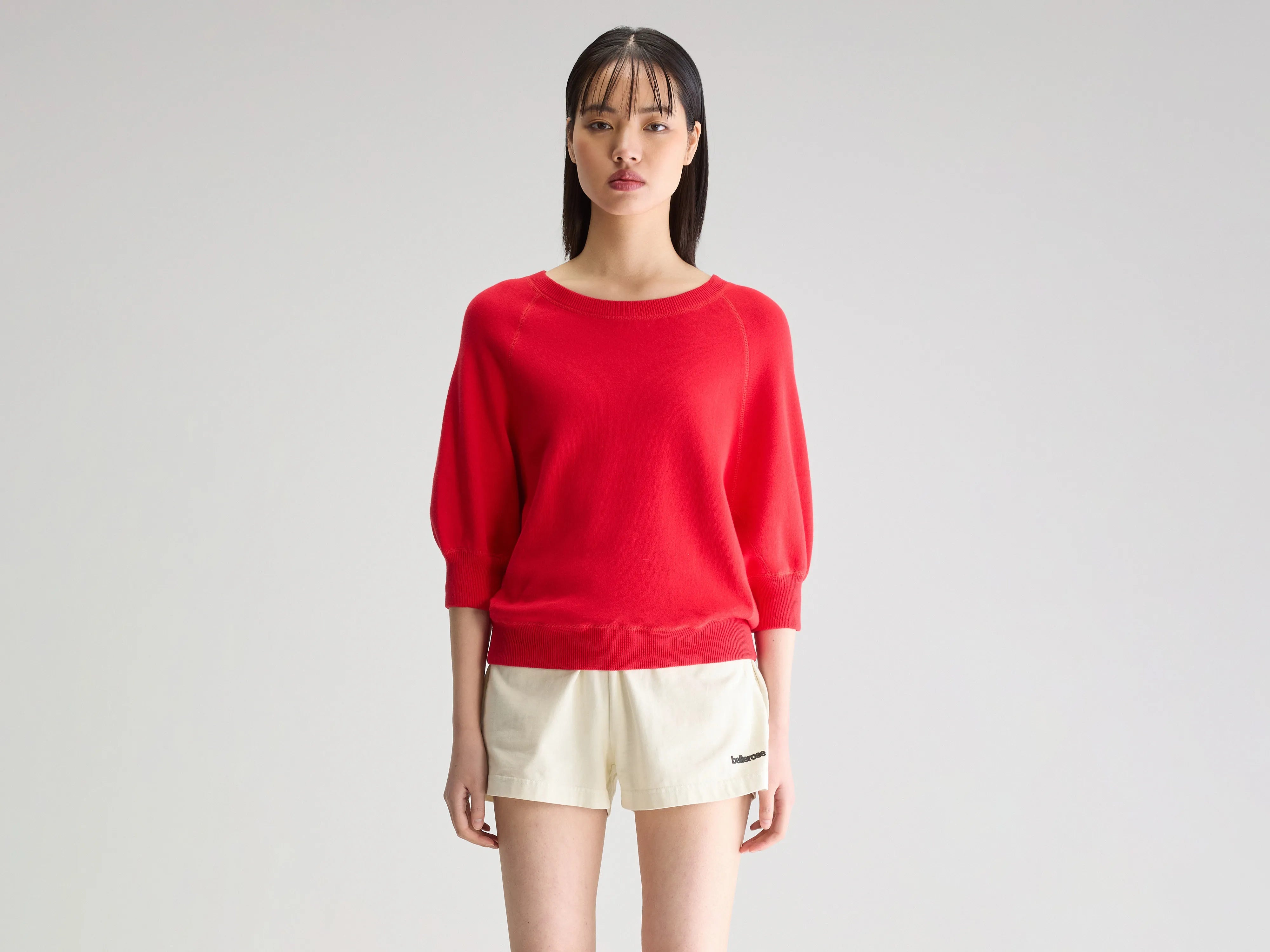 Anglet crewneck sweater (251 / W / AMORE) Rayon Fabric Velvet Fabric Corduroy Fabric