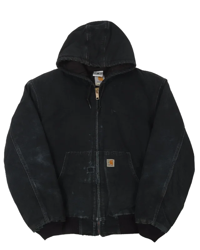 Carhartt Hooded Work Jacket Welt Pockets Slit Pockets Flap Pockets