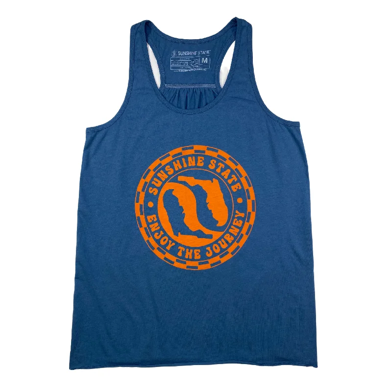 YIN YANG FLORIDA FLOWY TANK - CAPTAIN'S BLUE casual tank top