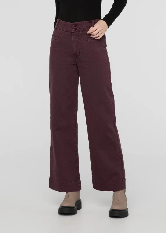 LuxTwill High Rise Trouser - Raisin Trousers Seasonal Trendy