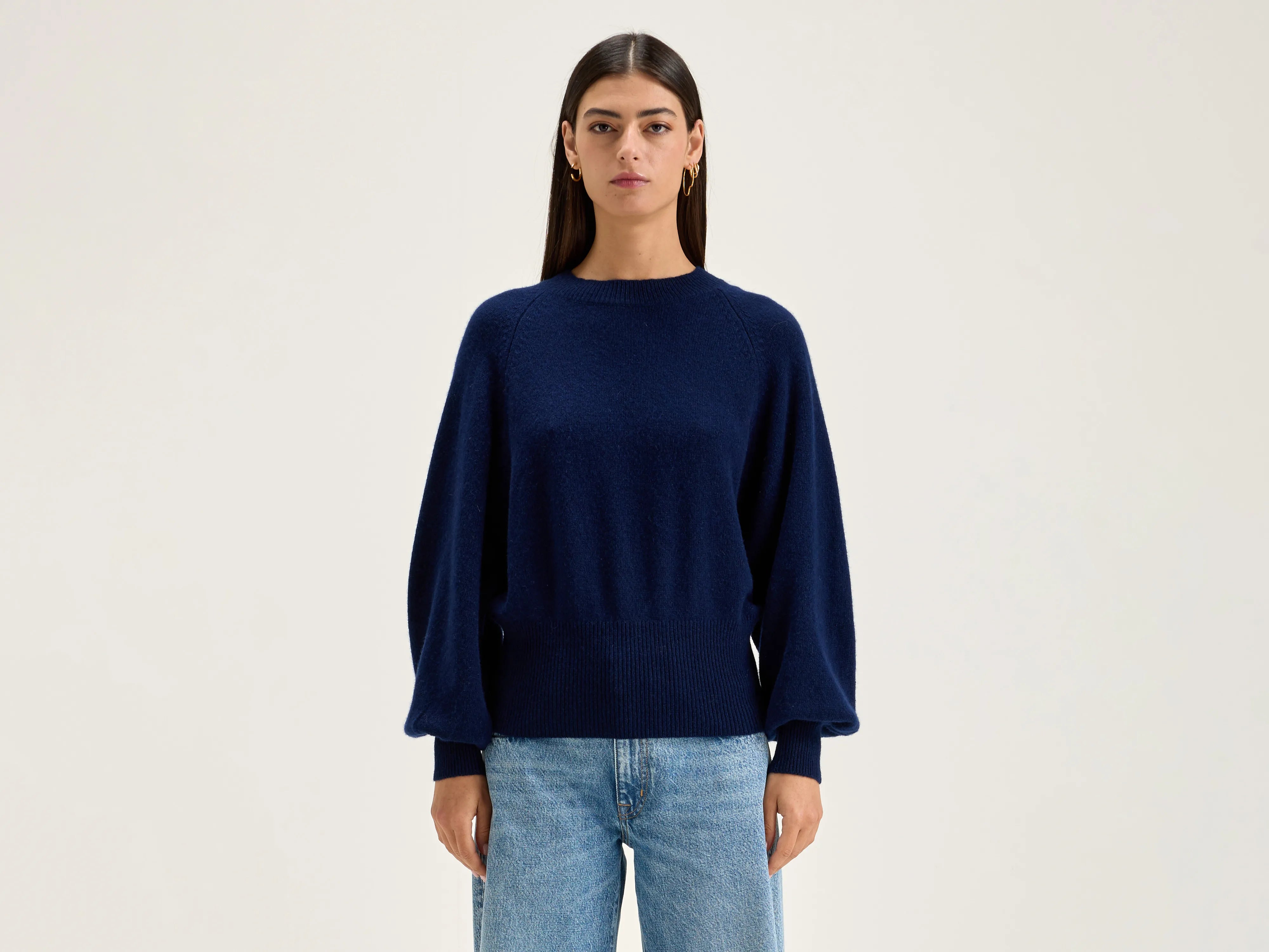 Ganto crew-neck sweater (242 / W / NAVAL) Fitted Slim Tailored
