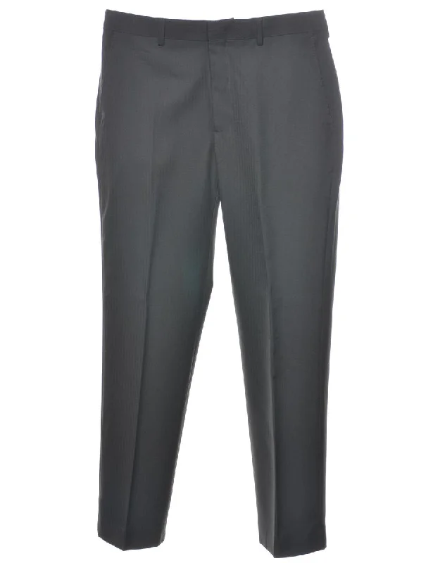 Classic Dark Grey Suit Trousers - W34 L32 Trousers sophisticated sleek