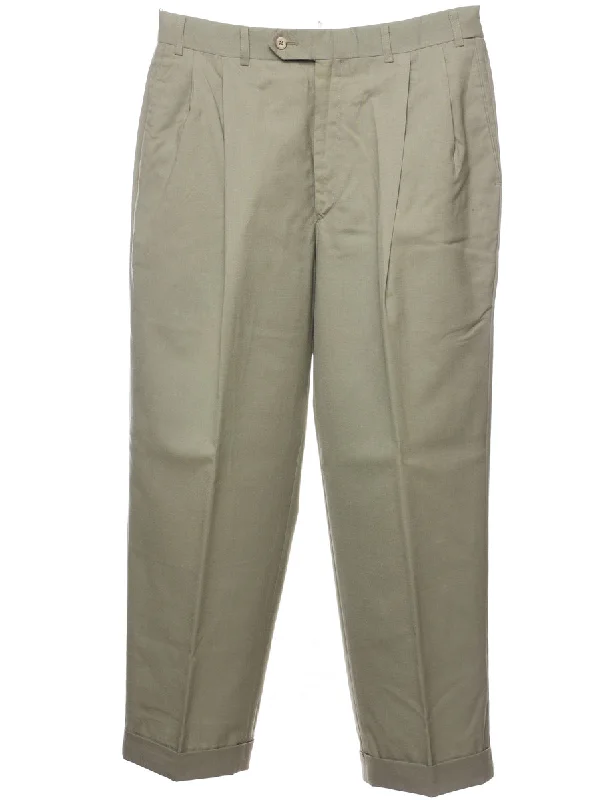 Classic Light Green Tapered Trousers - W33 L28 Trousers versatile functional