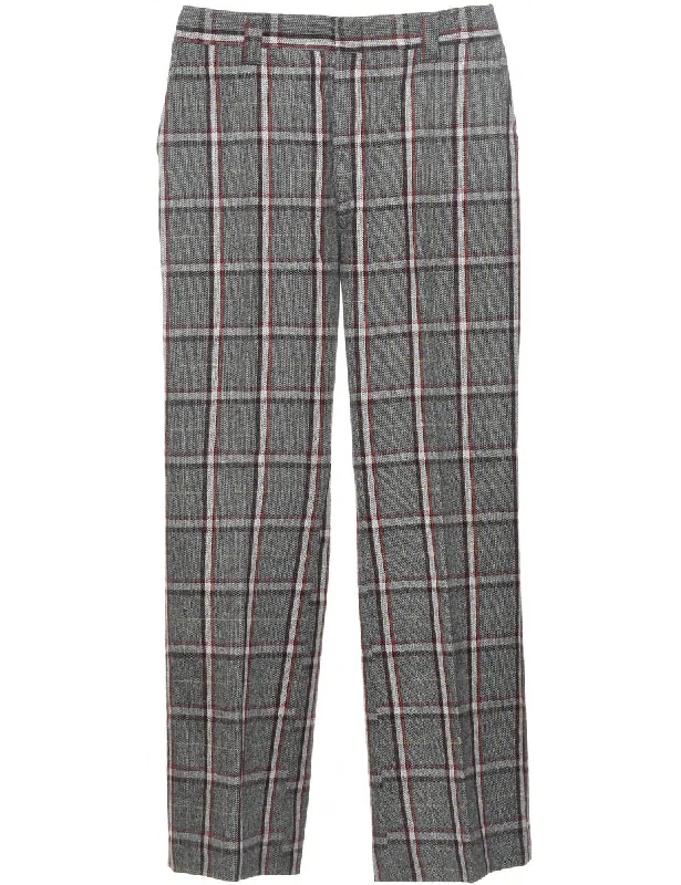 Checked Pattern Trousers - W33 L32 Trousers Polka Dot Cute