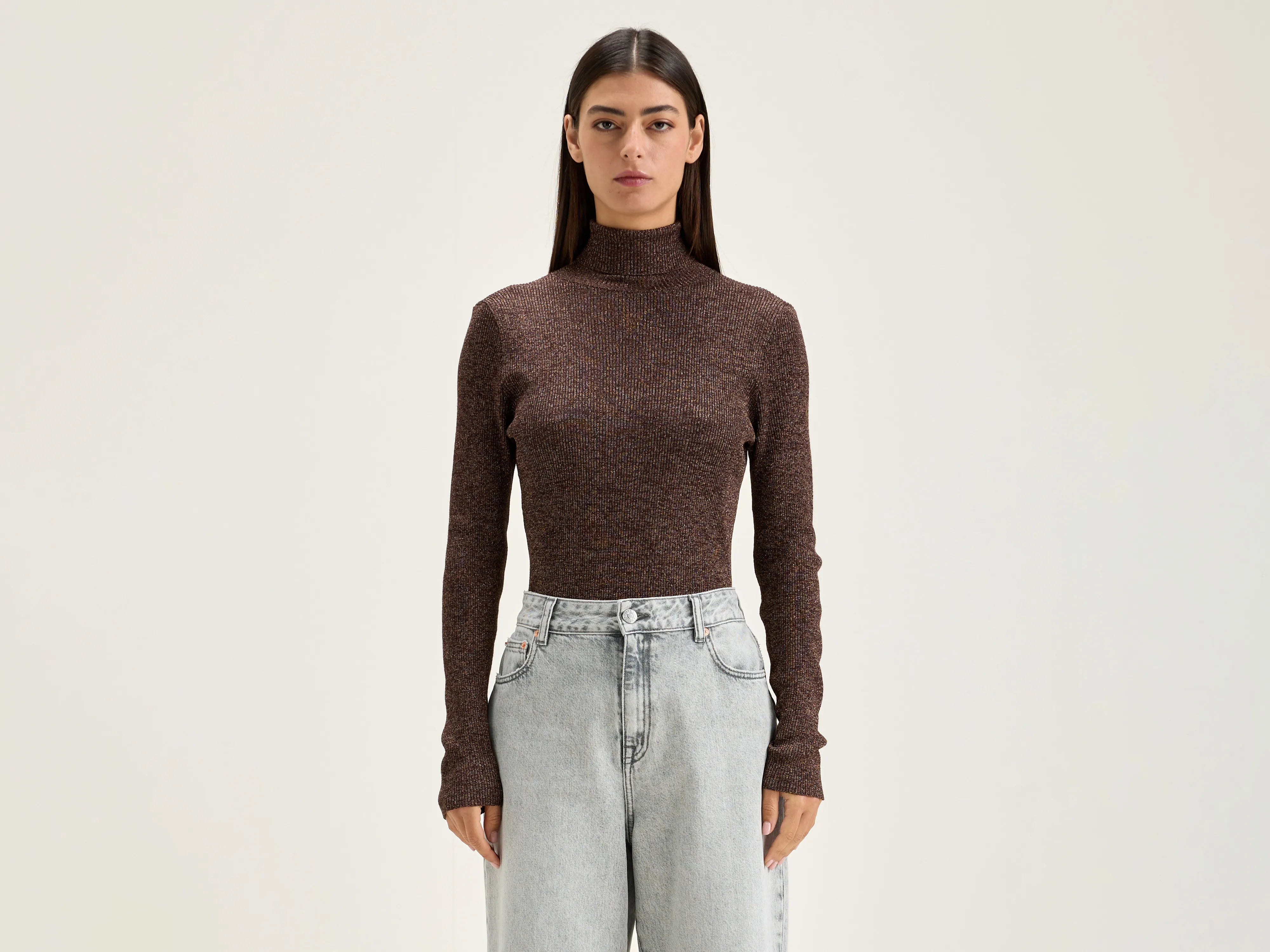 Anoit turtleneck sweater (242 / W / CHESTNUT) Velvet Chenille Corduroy