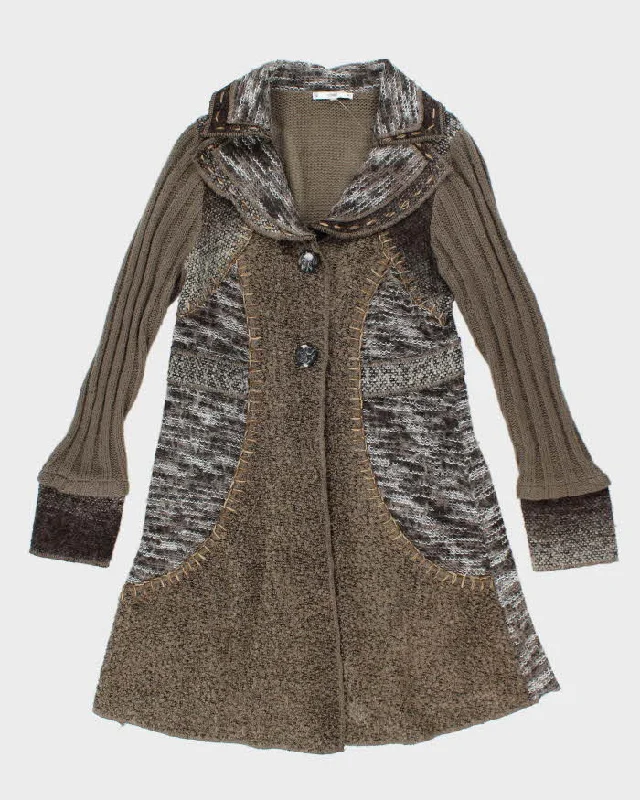 Vintage Y2k 00s Sioni Wool & Mohair Blend Cardigan - M Mesh Fabric Canvas Fabric Denim Fabric