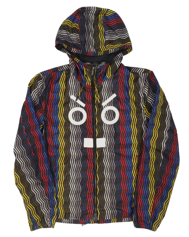Face Windbreaker Jacket Front Pockets Side Pockets Patch Pockets